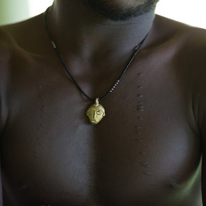 African beaded necklace men, African bead necklace, African necklace, African pendant necklace, black necklace gift for boyfriend, Tribal
