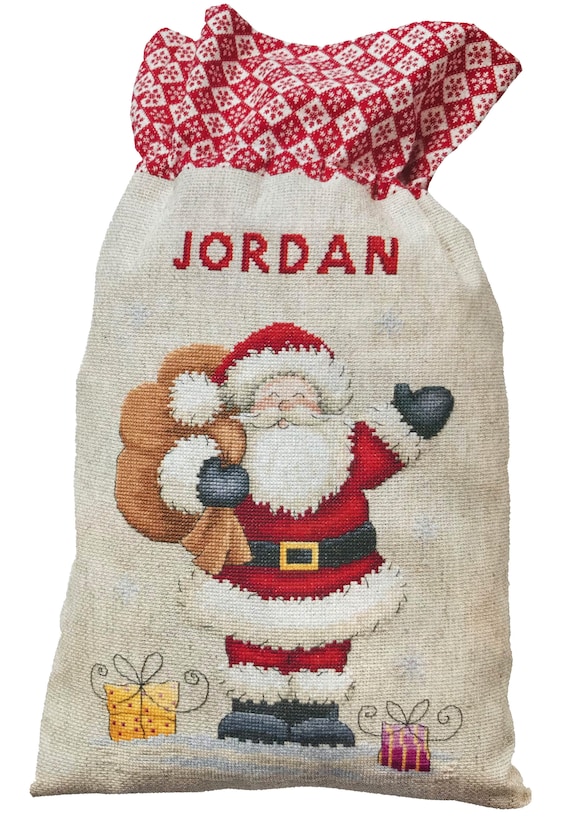 Christmas Santa Sack Cross Stitch Pattern / Christmas Cross Stitch PDF Pattern / Counted Cross Stitch Chart / Lucie Heaton