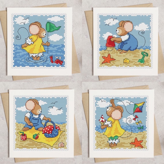 Seaside Furry Tales Cross Stitch Pattern - Lucie Heaton - Digital PDF Counted Cross Stitch Chart Download