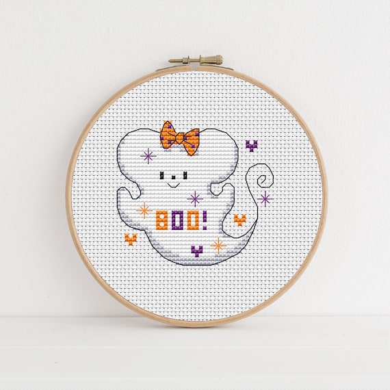 Furry Tales Ghost Mouse, Cross Stitch Pattern by Lucie Heaton, PDF Counted Cross Stitch Chart Download
