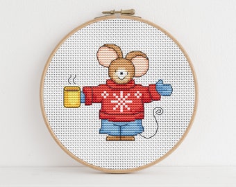 Furry Tales - Cosy Jumper Mouse / PDF Cross Stitch Pattern / Lucie Heaton