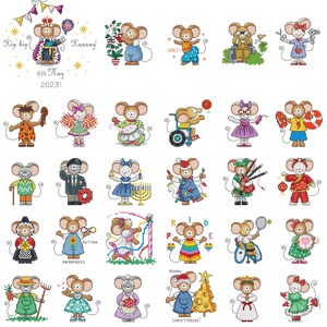 Cosy Sweater Mouse Cross Stitch Pattern, Furry Tales by Lucie Heaton (PDF Download) image 6