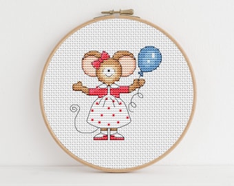 Furry Tales Birthday Party Lizzie / FT113 / PDF Cross Stitch Pattern / Lucie Heaton