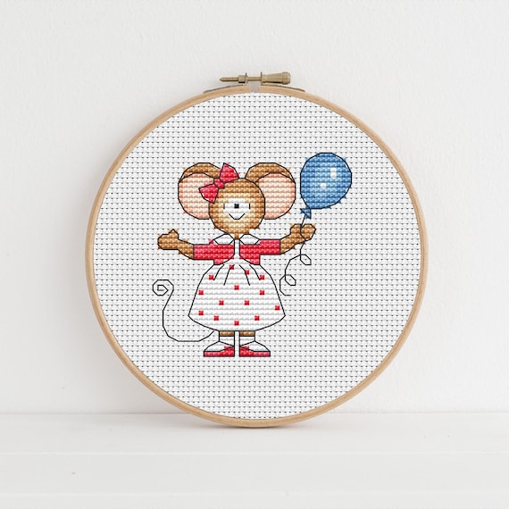 Furry Tales Birthday Party Lizzie / FT113 / PDF Cross Stitch Pattern / Lucie Heaton