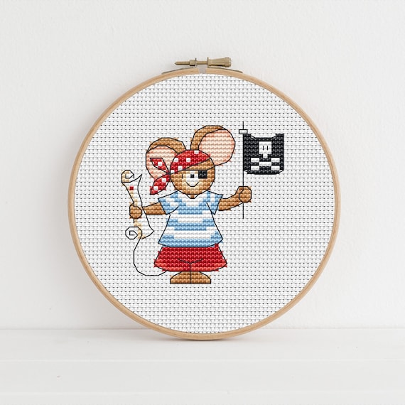 Furry Tales Pirate Mouse Cross Stitch Pattern / Mouse Cross Stitch Pattern PDF Download / Lucie Heaton