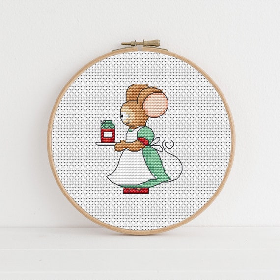 Furry Tales - Preserving Mouse / PDF Cross Stitch Pattern / Lucie Heaton