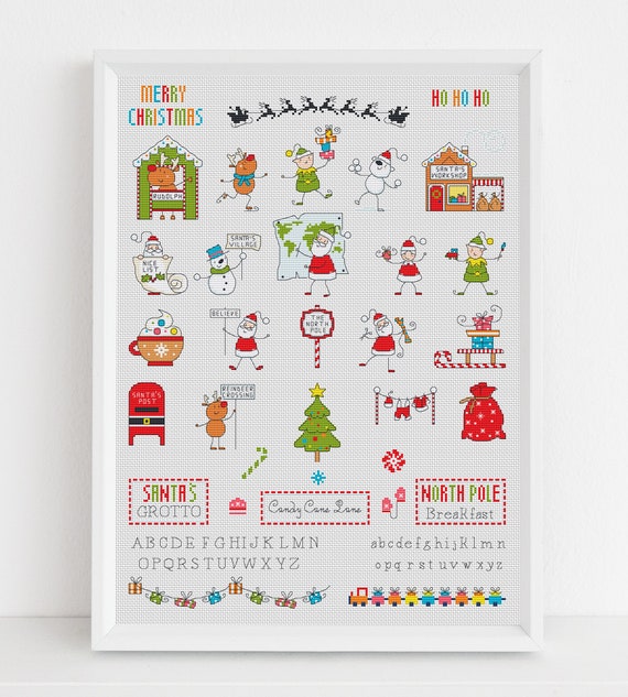 Santa’s Village Collection Cross Stitch Pattern / PDF Pattern / Cross Stitch Card Designs / Counted Cross Stitch Chart / Lucie Heaton