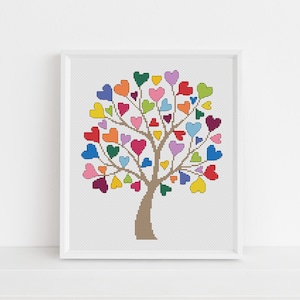 Heart Tree Cross Stitch Pattern - Lucie Heaton - Digital PDF Counted Cross Stitch Chart Download