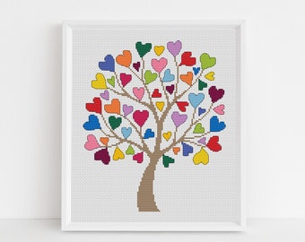 Heart Tree Cross Stitch Pattern - Lucie Heaton - Digital PDF Counted Cross Stitch Chart Download