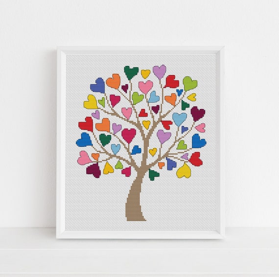 Heart Tree Cross Stitch Pattern - Lucie Heaton - Digital PDF Counted Cross Stitch Chart Download