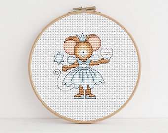 Furry Tales Tooth Fairy Mouse - Cross Stitch Pattern - Lucie Heaton - Digital PDF Counted Cross Stitch Chart Download