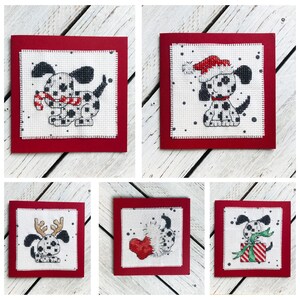 Dalmatische kerstkaarten kruissteekpatroon - Lucie Heaton - digitale pdf-telekruissteekkaart downloaden