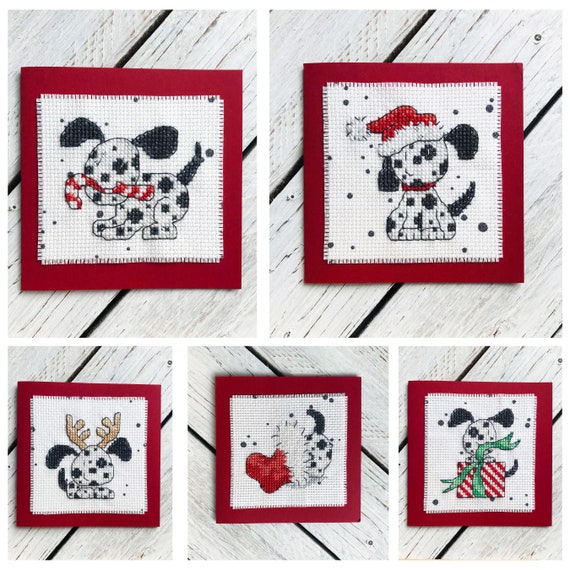 Dalmatian Christmas Cards Cross Stitch Pattern - Lucie Heaton - Digital PDF Counted Cross Stitch Chart Download