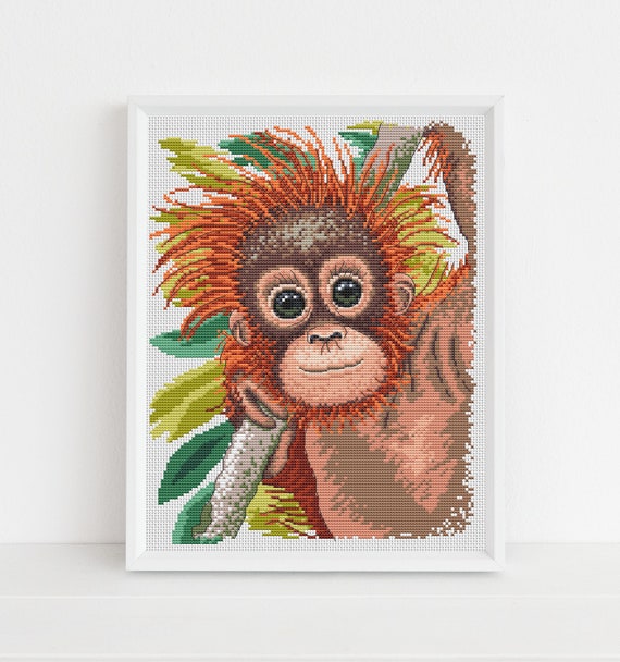 Baby Orangutan / PDF Cross Stitch Pattern