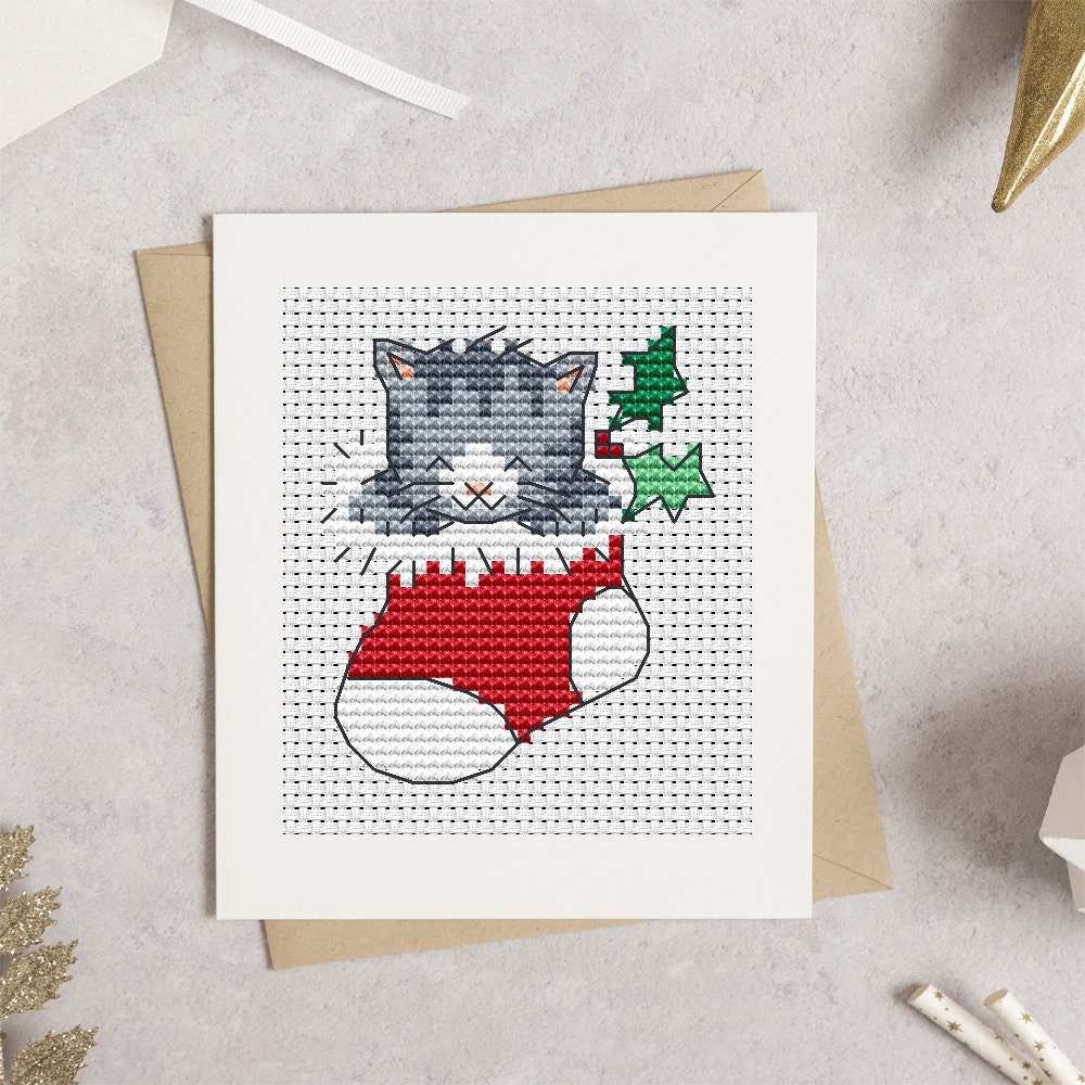 Folk Cat Cross Stitch Pattern Lucie Heaton Digital PDF Counted