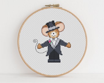 Furry Tales Groom Cross Stitch Pattern. Digital PDF Counted Cross Stitch Pattern – Instant Download.