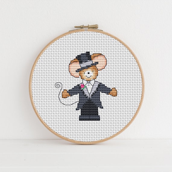 Furry Tales Groom Cross Stitch Pattern. Digital PDF Counted Cross Stitch Pattern – Instant Download.