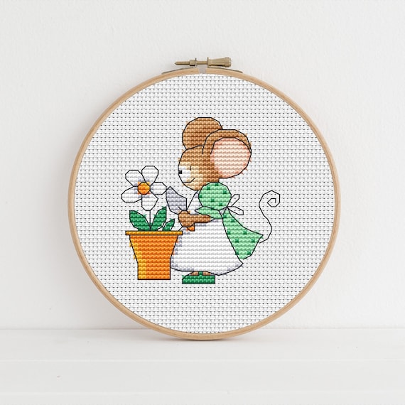 Furry Tales Flowerpot Cross Stitch Pattern / FT027 / PDF Cross Stitch Pattern / Lucie Heaton