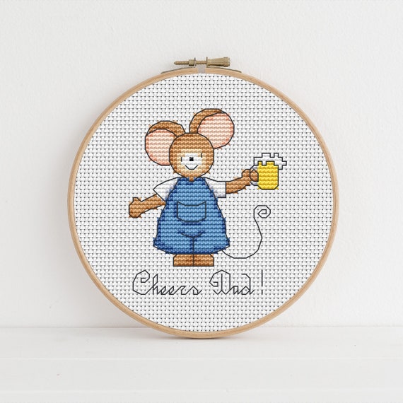 Furry Tales Cheers Dad Fathers Day Cross Stitch Pattern PDF Lucie Heaton