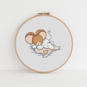 Furry Tales Sweet Baby Mouse / PDF Cross Stitch Patroon / Lucie Heaton