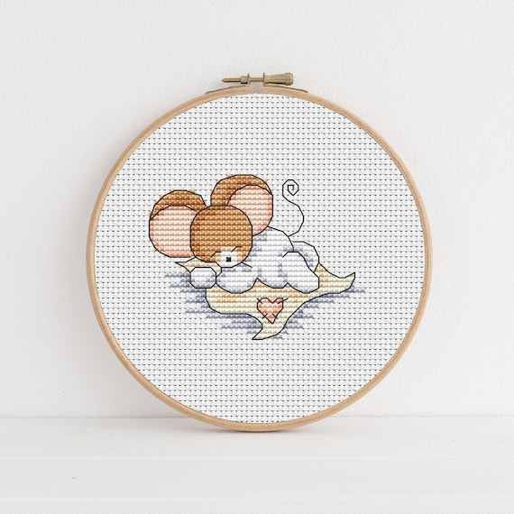 Furry Tales Sweet Baby Mouse / PDF Cross Stitch Pattern / Lucie Heaton