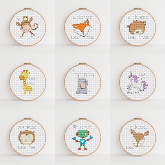 Nursery Decor Collection Cross Stitch Pattern / PDF Pattern/ Animal Cross Stitch/ Baby Cross Stitch