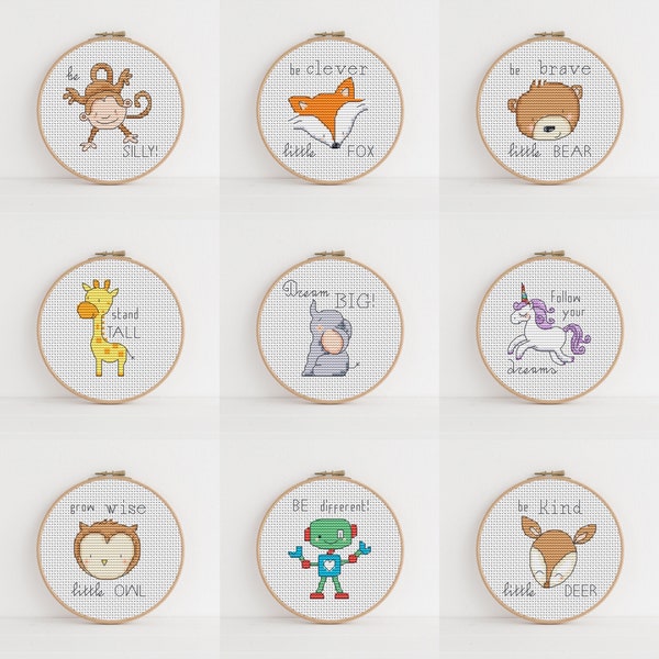 Nursery Decor Collection Cross Stitch Pattern / PDF Pattern/ Animal Cross Stitch/ Baby Cross Stitch