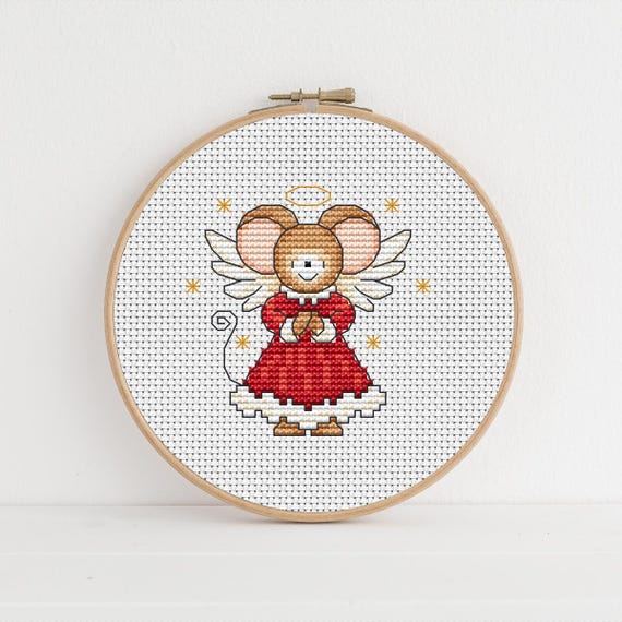 Christmas Angel Mouse Cross Stitch Pattern, Furry Tales by Lucie Heaton (PDF Download)