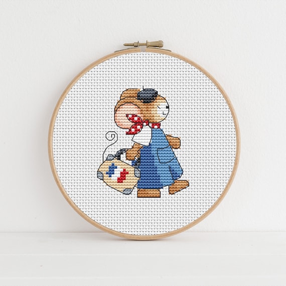 Paris Mouse - Furry Tales / PDF Cross Stitch Pattern / Lucie Heaton