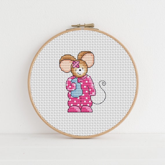Furry Tales Get Well Mouse Cross Stitch Pattern / Get Well Soon Cross Stitch/ Pattern PDF Download / Lucie Heaton