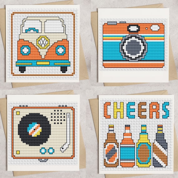 Cards For Him - Father's Day - Birthday - Cross Stitch Pattern - Lucie Heaton - Digital PDF Counted Cross Stitch Chart Download