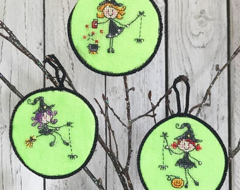 Witch Fairies Halloween Cross Stitch Pattern - Lucie Heaton - Digital PDF Counted Cross Stitch Chart Download