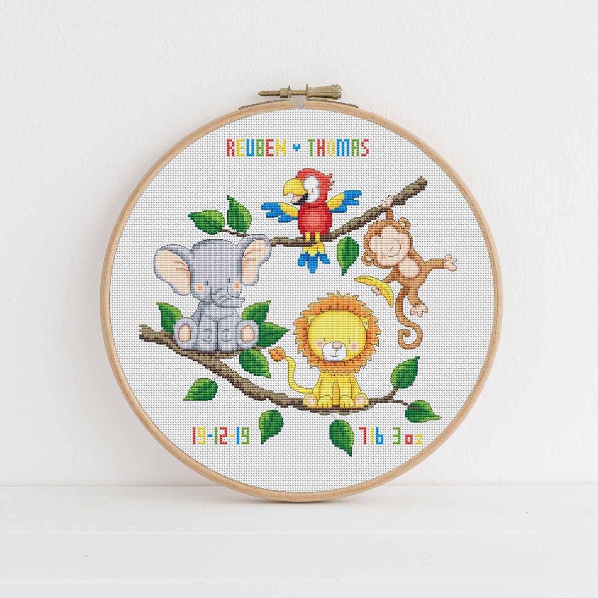 Jungle Animal Baby Sampler Cross Stitch Pattern / Lucie Heaton - Etsy Australia Jungle Animal Baby Sampler Cross Stitch Pattern / Lucie Heaton - Etsy Australia