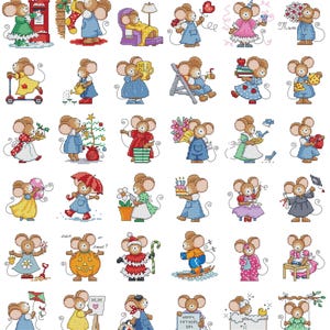 Cosy Sweater Mouse Cross Stitch Pattern, Furry Tales by Lucie Heaton (PDF Download) image 3