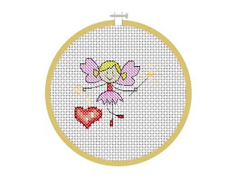 February Valentine Fairy / PDF Cross Stitch Pattern