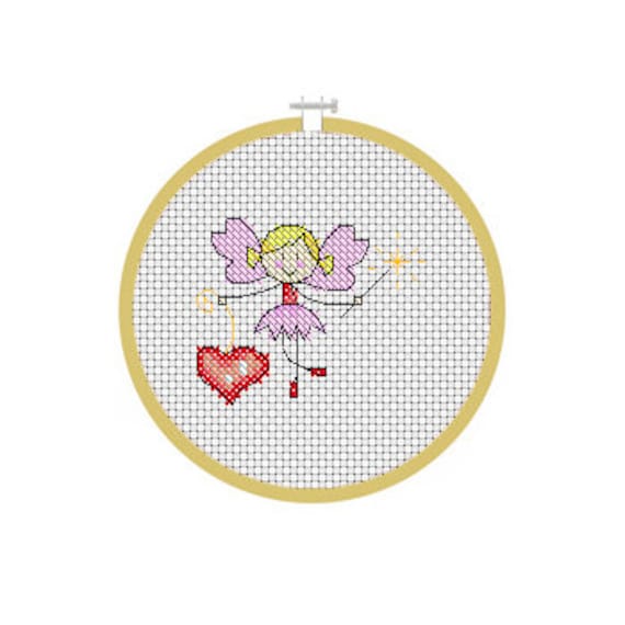 February Valentine Fairy / PDF Cross Stitch Pattern