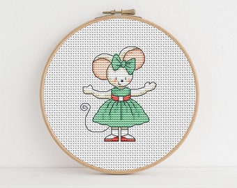 Furry Tales Flossie Mouse / PDF Cross Stitch Pattern / Lucie Heaton