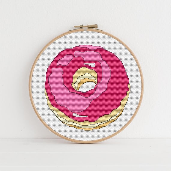 Doughnut Pop Art Cross Stitch Pattern by Lucie Heaton, PDF Chart Download