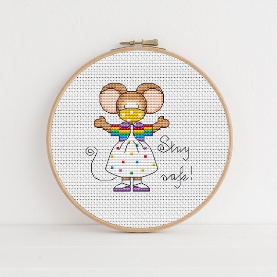 Furry Tales Stay Safe Lizzie Mouse - Cross Stitch Pattern - Lucie Heaton - Digital PDF Counted Cross Stitch Chart Download