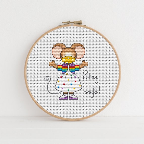 Furry Tales Stay Safe Lizzie Mouse - Cross Stitch Pattern - Lucie Heaton - Digital PDF Counted Cross Stitch Chart Download