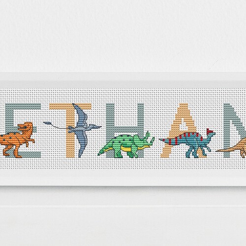 Dinosaur Alphabet Sampler Cross Stitch Chart PDF CHART Etsy