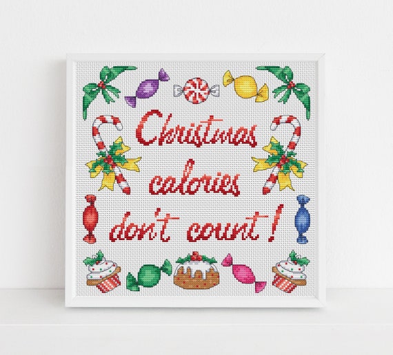 Christmas Calories Cross Stitch Pattern / PDF Pattern / Cross Stitch Designs / Counted Cross Stitch Chart / Lucie Heaton