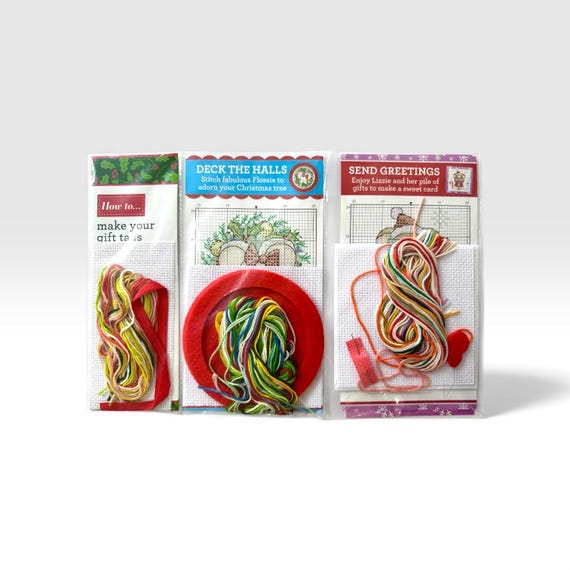 Cross Stitch KIT, Christmas Card, Ornament & Gift Tags Set– Furry Tales by Lucie Heaton