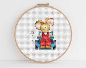 Furry Tales Charlie Mouse - Cross Stitch Pattern - Lucie Heaton - Digital PDF Counted Cross Stitch Chart Download