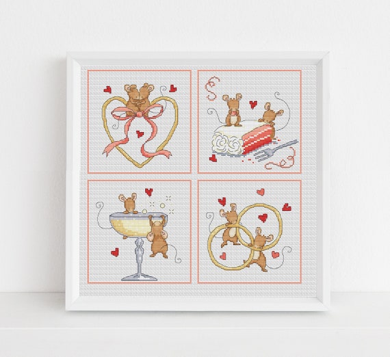 Wedding Mice Cards PDF Cross Stitch Pattern Lucie Heaton