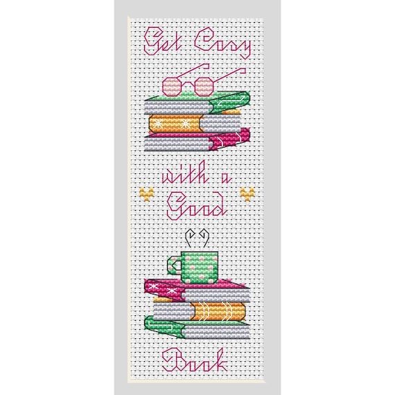 Reading Bookmark Cross Stitch Pattern by Lucie Heaton, PDF Counted Cross Stitch Chart Download