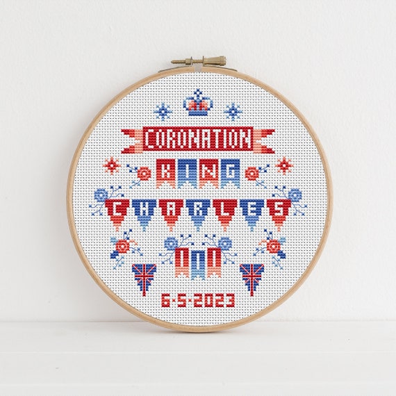 Coronation King Charles III - Cross Stitch Pattern - Lucie Heaton - Digital PDF Counted Cross Stitch Chart Download