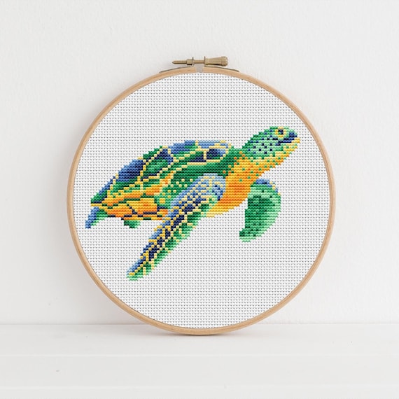 Sea Turtle Cross Stitch Pattern by Lucie Heaton, PDF Chart Download