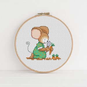Furry Tales Harvest Mouse - Modèle de point de croix - Lucie Heaton - Grille numérique PDF au point de croix à télécharger
