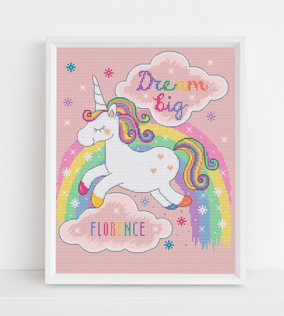 Unicorn Rainbow Sampler - Dream Big - Cross Stitch Pattern - Lucie Heaton - Digital PDF Counted Cross Stitch Chart Download